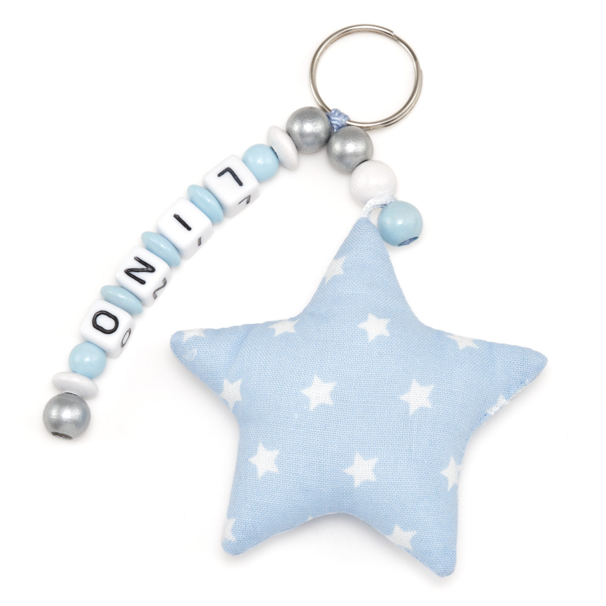 Namenskette/Schlüsselanhänger mit Namen-blau, Stern